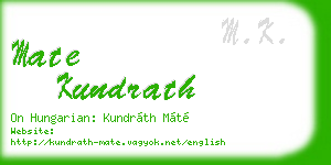 mate kundrath business card