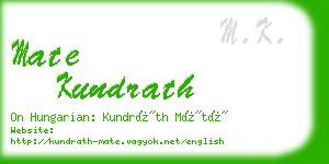 mate kundrath business card